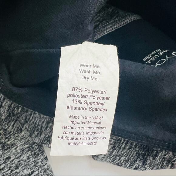 Beyond Yoga High Waisted Sheer Illusion Leggings Gray Black Mesh Side Stripe - Picture 7 of 7